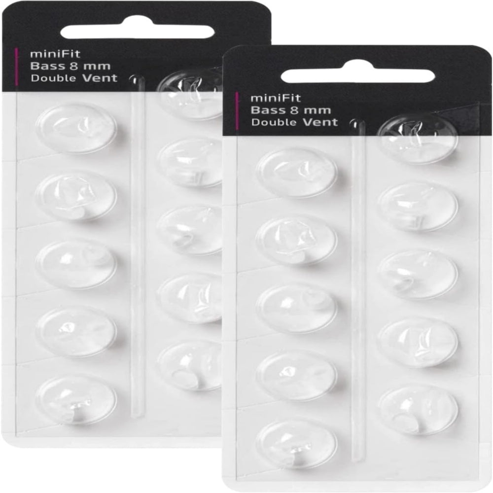 Hearing Aid Domes for Oticon Replacements, Oticon Minifit Double Vent Bass Domes (8 mm/2 Packs）, Universal Domes for Oticon Hearing Aid Supplies.